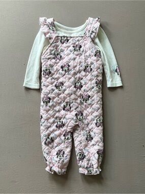 Disney Baby Girls 2-Piece minnie mouse Overall Set